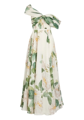 Giambattista Valli Giant Bloom silk maxi dress - Neutrals
