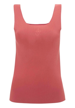 JW Anderson JW-embroidered ribbed tank top - Pink