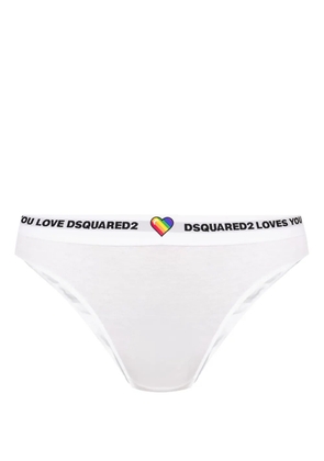 DSQUARED2 logo-waistband briefs - White