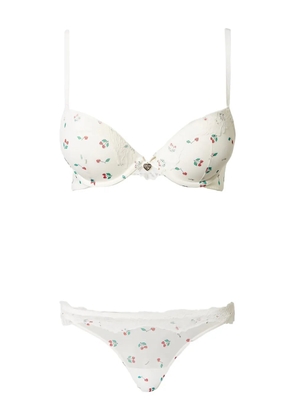 TWINSET cherry-print lingerie set - White