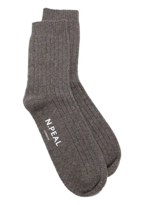 N.Peal ribbed house socks - Grey