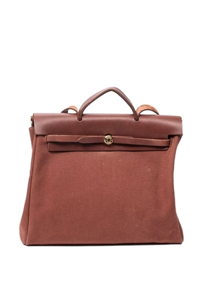 Hermès Pre-Owned leather-trimmed shoulder bag - Brown