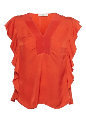 SANDRO ruffled sleeveless top - Orange