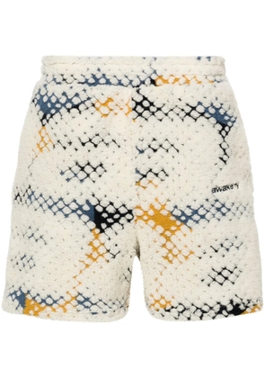 Awake NY Printed A fleece shorts - Neutrals