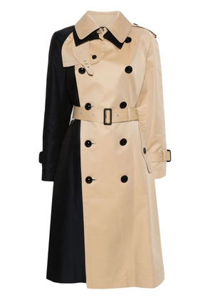 sacai two-tone trench coat - Black