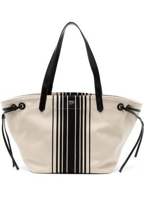 TOM FORD striped jacquard tote bag - Neutrals