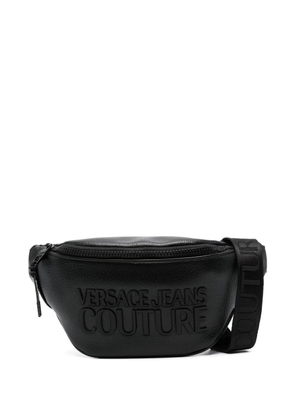 Versace Jeans Couture logo-lettering grained belt bag - Black