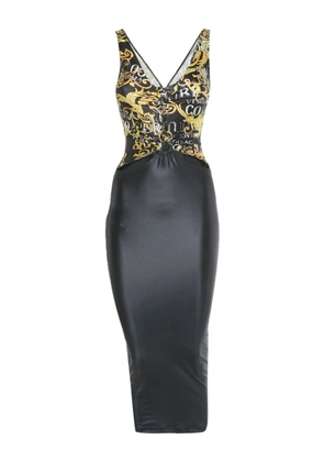 Versace Pre-Owned cut-out graphic-print midi dress - Black