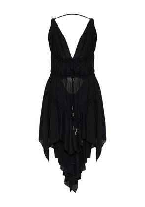 DSQUARED2 lace-up ruffled dress - Black