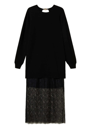 TWINSET lace-panelled dress - 00006 NERO
