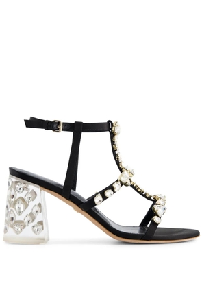 Giambattista Valli Diamond Dip satin sandals - Black