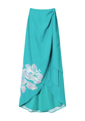 TWINSET floral-print wrap skirt - Blue