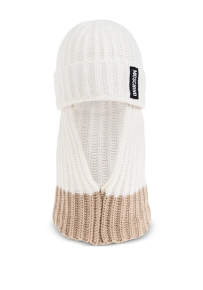 Moschino ribbed-knit balaclava - White