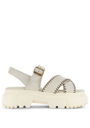 Hogan 55mm leather sandals - Neutrals