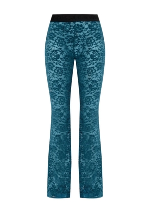 Versace Jeans Couture lace flared trousers - Blue
