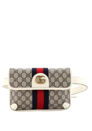Gucci Pre-Owned Ophidia Flap GG Coated Canvas with Leather belt bag - Brown