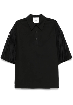 Nanushka fringed polo shirt - Black