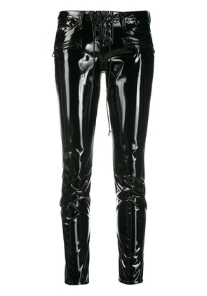 UNRAVEL PROJECT two-tone slim-fit trousers - Black