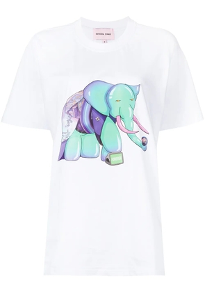 Natasha Zinko Visionz elephant print T-shirt - White