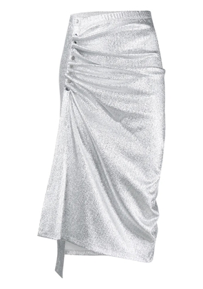 Rabanne ruched metallic midi skirt - Silver