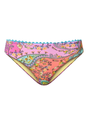 TWINSET paisley-print scalloped bikini bottom - Pink