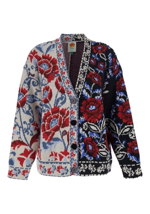 FARM Rio Mixed Valentina floral button cardigan - Black