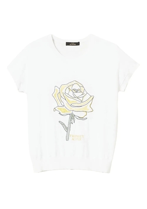 TWINSET rose graphic-print T-shirt - White