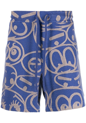 The Elder Statesman graphic-print bermuda shorts - Blue