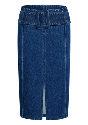 Patou belted denim midi skirt - Blue