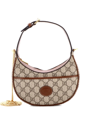 Gucci Pre-Owned Interlocking G Patch Half Moon GG Coated Canvas Mini hobo bag - Brown
