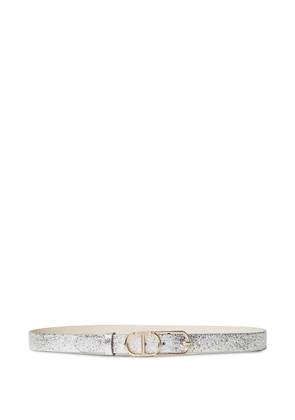 TWINSET cracked-effect leather belt - Silver