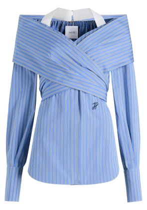Patou wrap poplin blouse - Blue