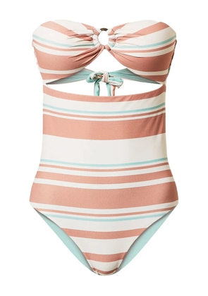 TWINSET striped bandeau swimsuit - White