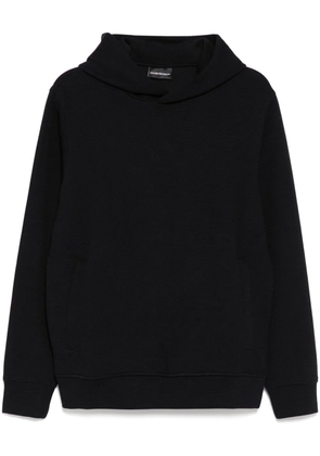 Emporio Armani waffle-effect hoodie - Black