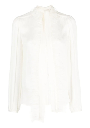 TWINSET layered feather-trim blouse - Neutrals