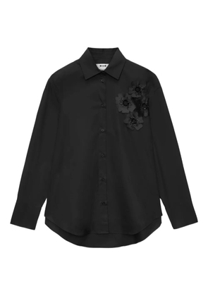 MSGM floral-appliqué shirt - Black