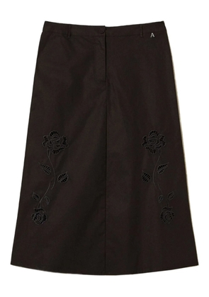 TWINSET embroidered midi skirt - Black