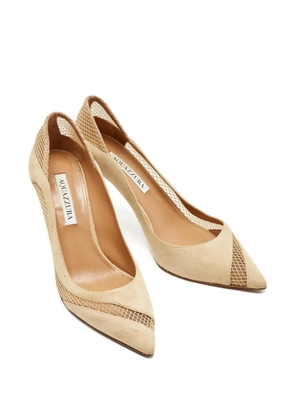Aquazzura Dalia mesh suede pumps - Neutrals