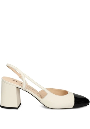 PROSPERINE 65mm slingback cap-toe pumps - White