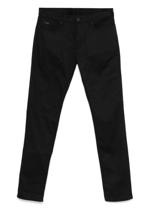 Emporio Armani logo-plaque slim-fit jeans - Black