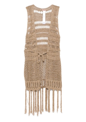 TWINSET open-knit gilet - Gold