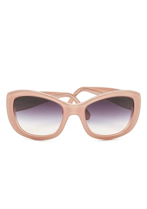 CHANEL Pre-Owned logo square-frame sunglasses - Pink