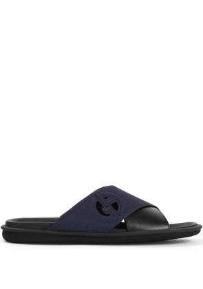 Giorgio Armani crossover slides - Blue
