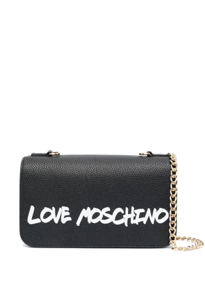 Love Moschino logo-print shoulder bag - Black