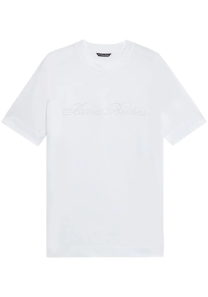 Brooks Brothers logo-embroidered cotton T-shirt - White