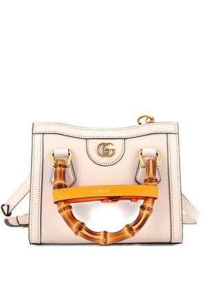 Gucci Pre-Owned Diana NM Bamboo Handle Tote Leather Mini crossbody bag - White