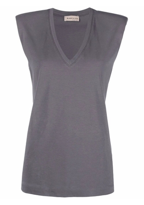 Blanca Vita sleeveless V-neck top - Grey