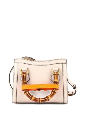 Gucci Pre-Owned Diana NM Bamboo Handle Tote Leather Mini crossbody bag - White