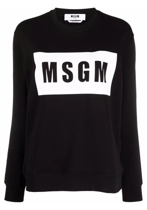 MSGM logo-print cotton sweater - Black