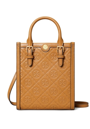 Tory Burch mini T-monogram leather tote bag - Brown